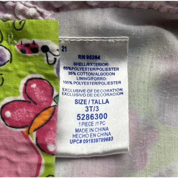 Girls 3T Yellow Pink Seersucker Gingham Dress Butterfly Cotton Blend BT Kids - Picture 9 of 11